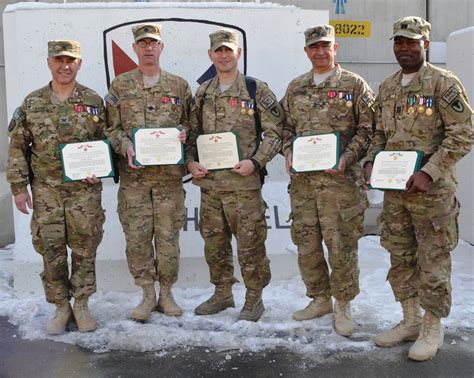 Army Reserve soldiers receiving awards