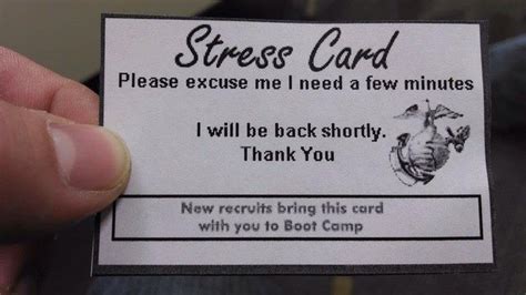 Army Stress Cards for Basic Training