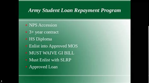 Army Student Loan Repayment Options