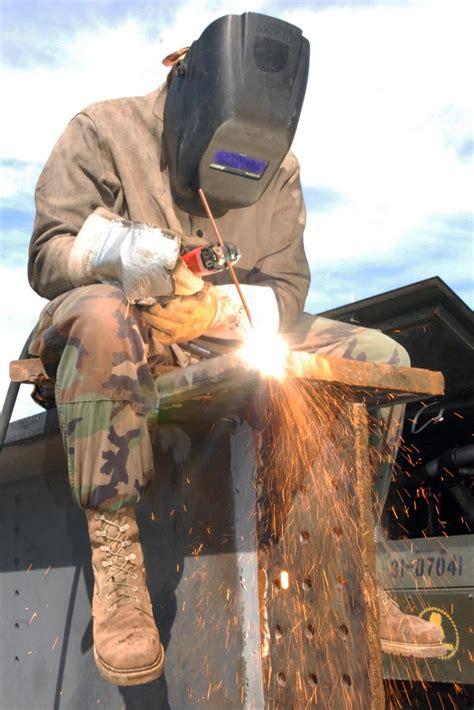 Army Welder at Work