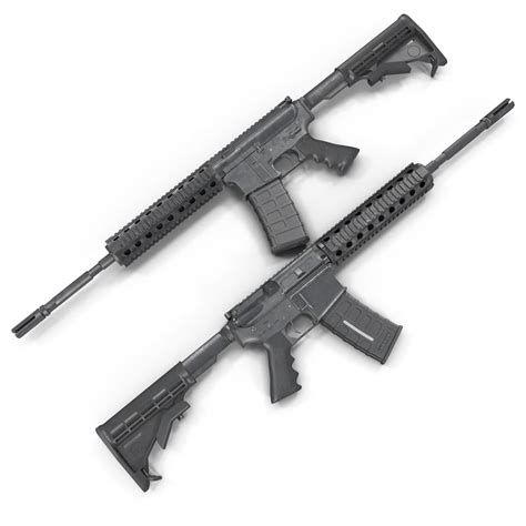 Assault rifles in a gun store