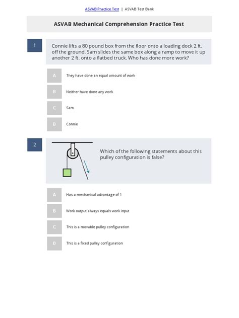 ASVAB Mechanical Comprehension Practice Test 3