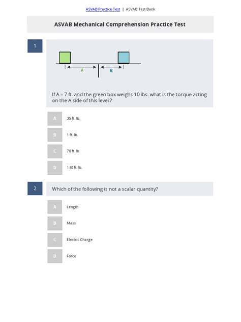 ASVAB Mechanical Comprehension Practice Test 4