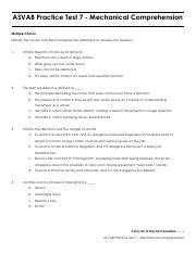 ASVAB Mechanical Comprehension Practice Test 7