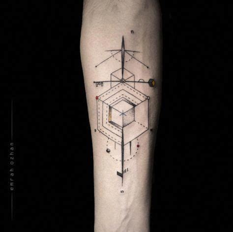 Asymmetrical geometry tattoos