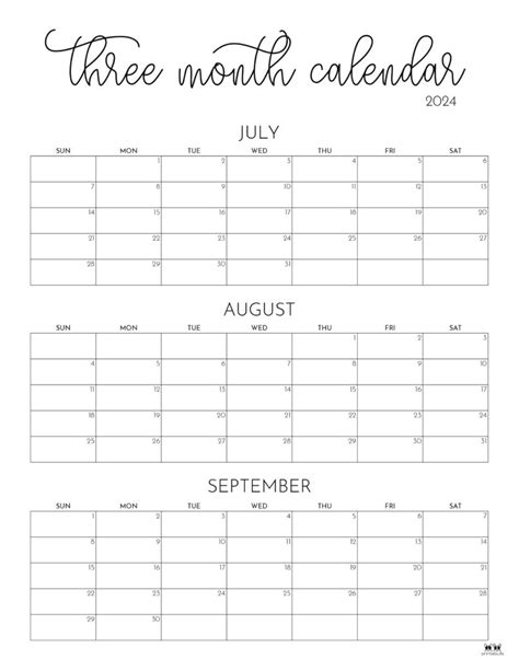 August Calendar Printable 3