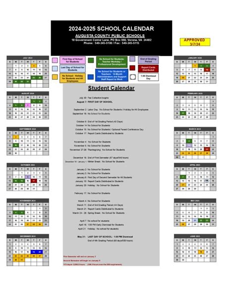 Augusta County School Calendar and Time Management