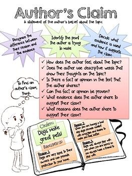 Authors Claim Anchor Chart Activities