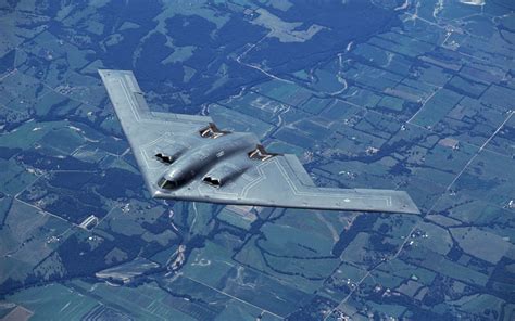 B-2 Spirit Stealth Bomber in maintenance hangar