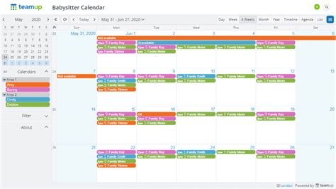 Babysitter calendar sharing apps comparison