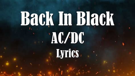 Back in Black Lyrics