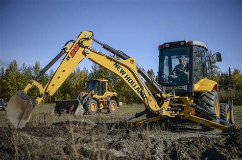 Backhoe operator digging a trench