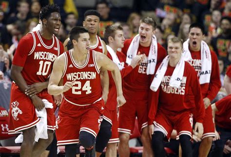 Wisconsin Badgers basketball team in action