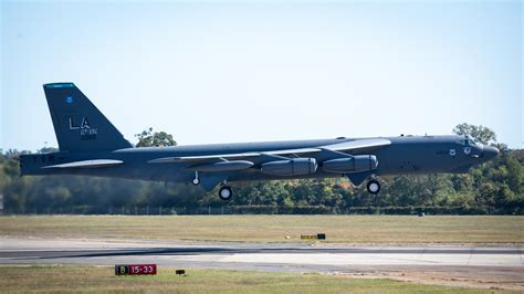 B-52H Stratofortress bomber on the flightline at Barksdale AFB