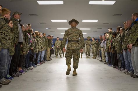 Male recruits undergoing basic training