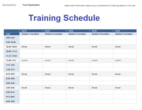 Basic Training Schedule