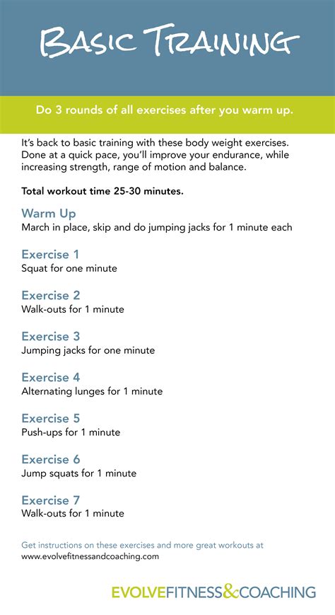 Basic Training Workout Routine