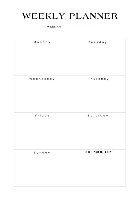 Basic Weekly Planner