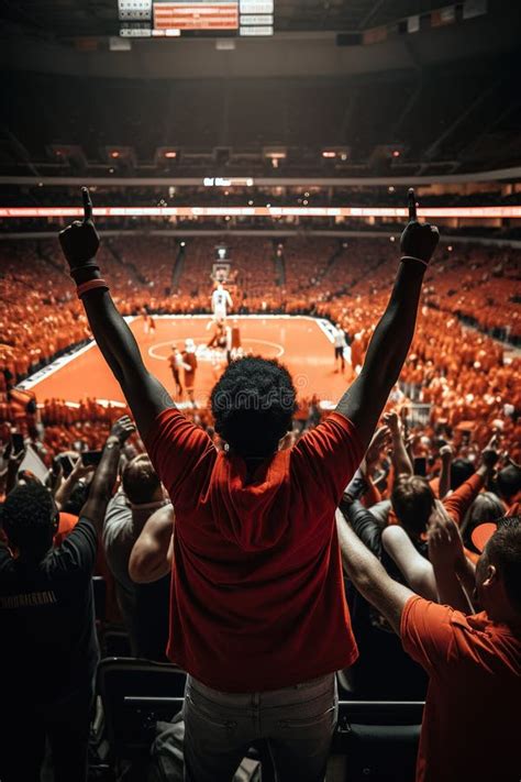 Basketball fans cheering