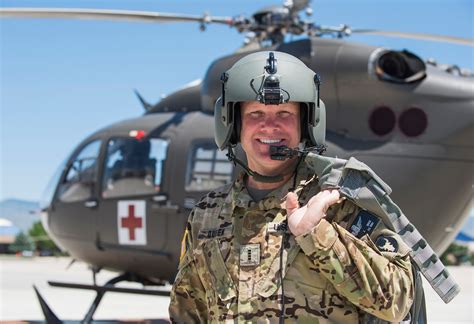 National Guard helicopter pilot in flight