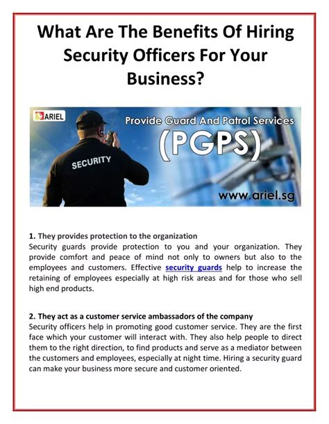 Benefits of hiring security officers