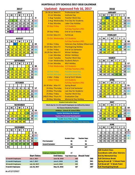 Benefits of the Huntsville City Schools Calendar