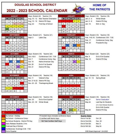 Benefits of Using the Douglas School Calendar