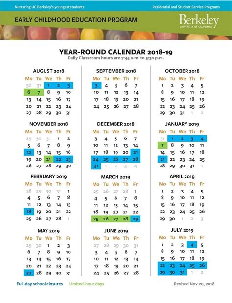 Berkeley Education Calendar