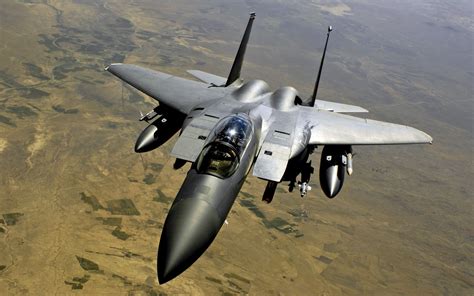 The McDonnell Douglas F-15 Eagle with its distinctive big nose design