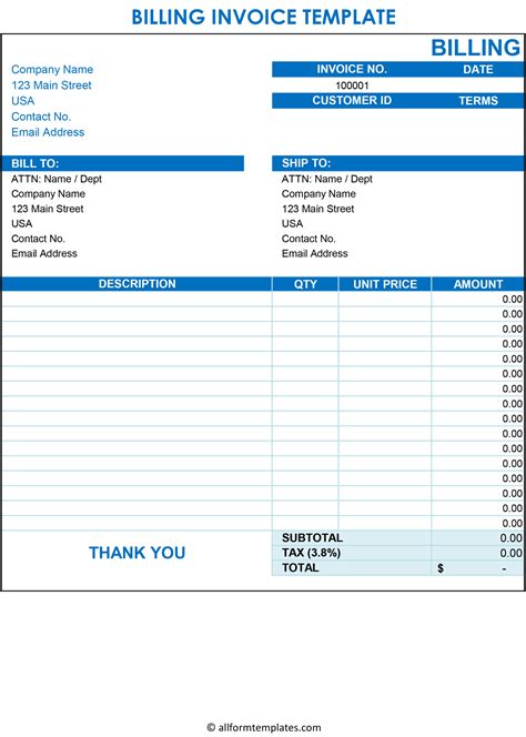 Bill Templates Download