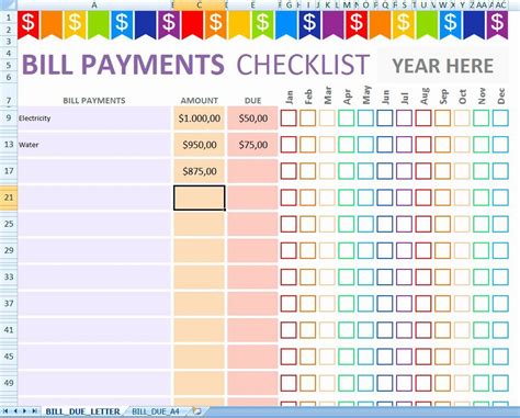 Bill Tracker Template