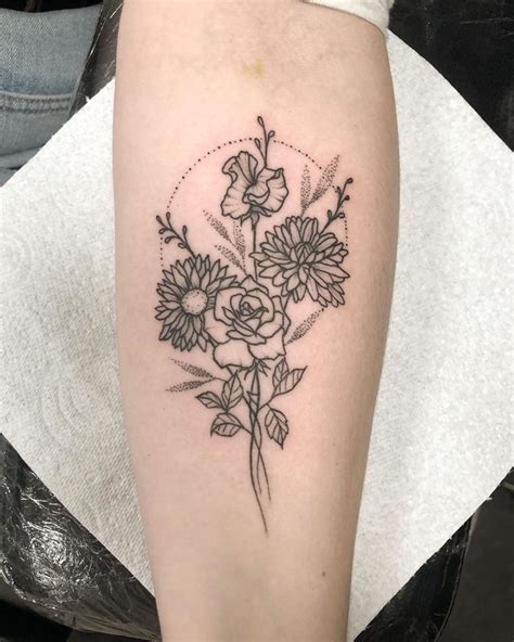 Birth flower tattoo design