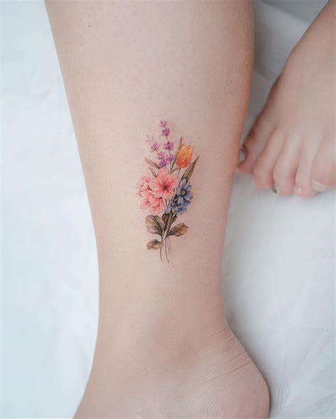 Birth flower tattoo designs for women