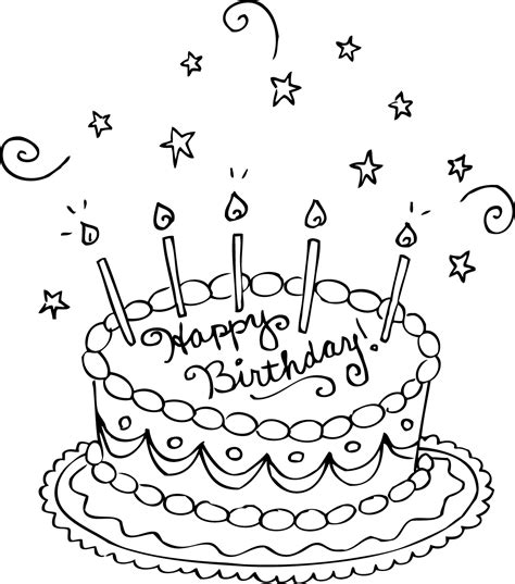 Birthday cake coloring page