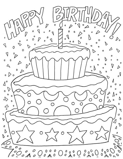 Birthday coloring pages for adults