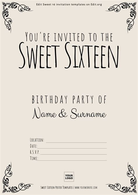 Free printable birthday invitation templates