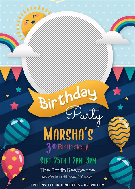 Birthday party invitation templates