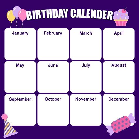 Description of Birthday Reminder Calendars