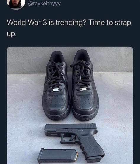 Black Air Forces as a dress shoe meme