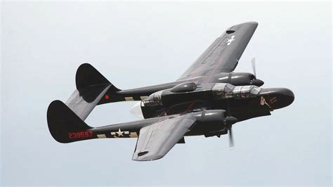 Black Widow Fighter Plane at Night