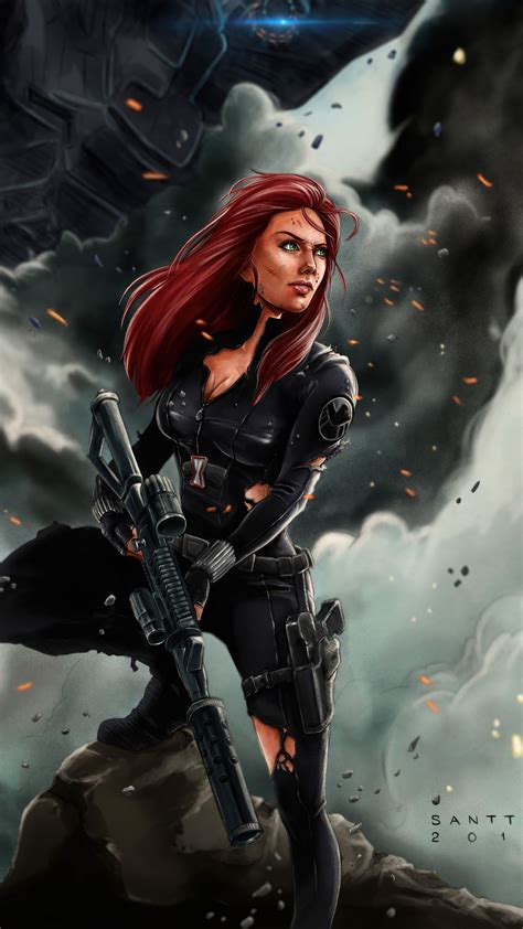 Black Widow in action