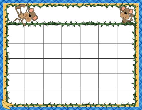 Blank calendar design for kids