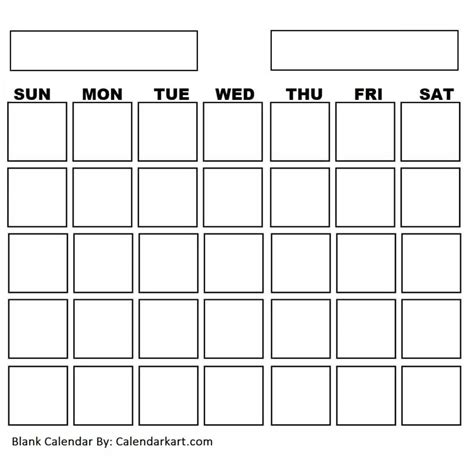 Blank calendar template design