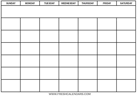 Blank Calendar Templates for Word