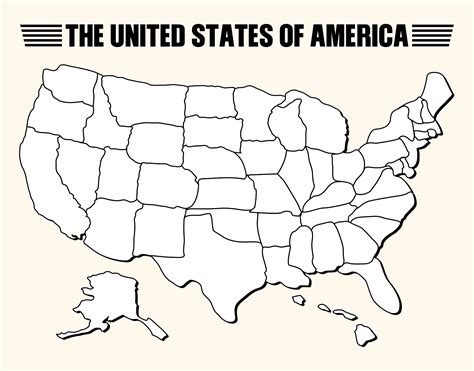 Blank United States Map Printable for Adults