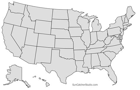 Blank United States Map Printable with Regions