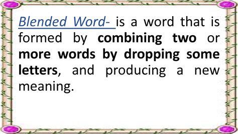 Blended Words Definition