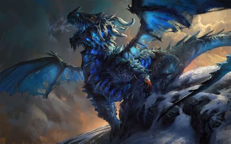 Blue and Black Dragon, a mythical creature of power