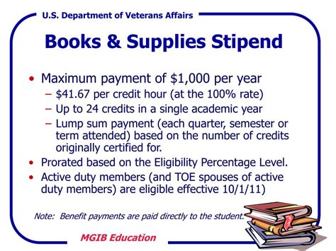 Book and supply stipend