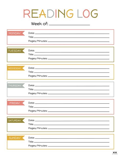 Book Reading Log Example